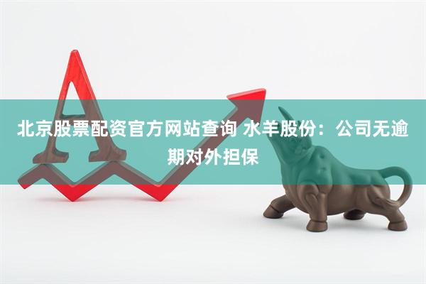 北京股票配资官方网站查询 水羊股份：公司无逾期对外担保